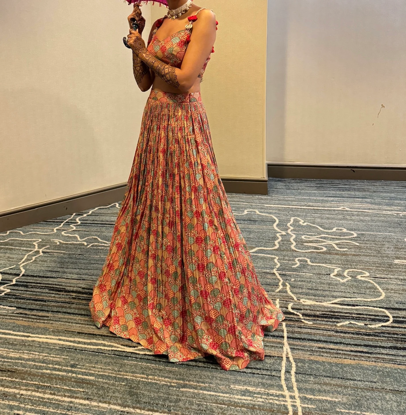 Red Lehenga by Label Anushree