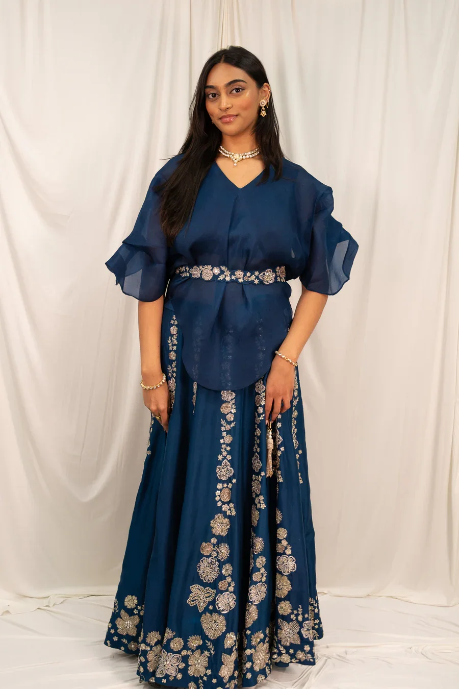 Blue Bridal Attire by Aayka Fashion
