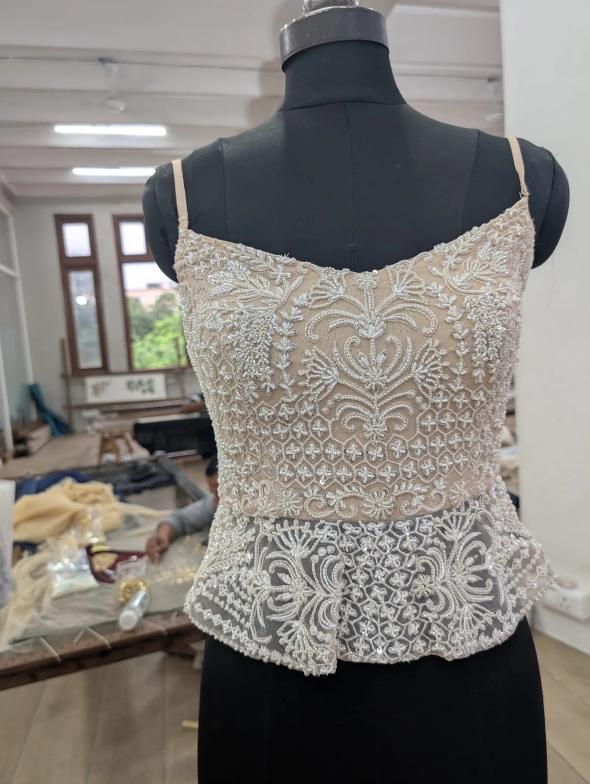 Cream Lehenga