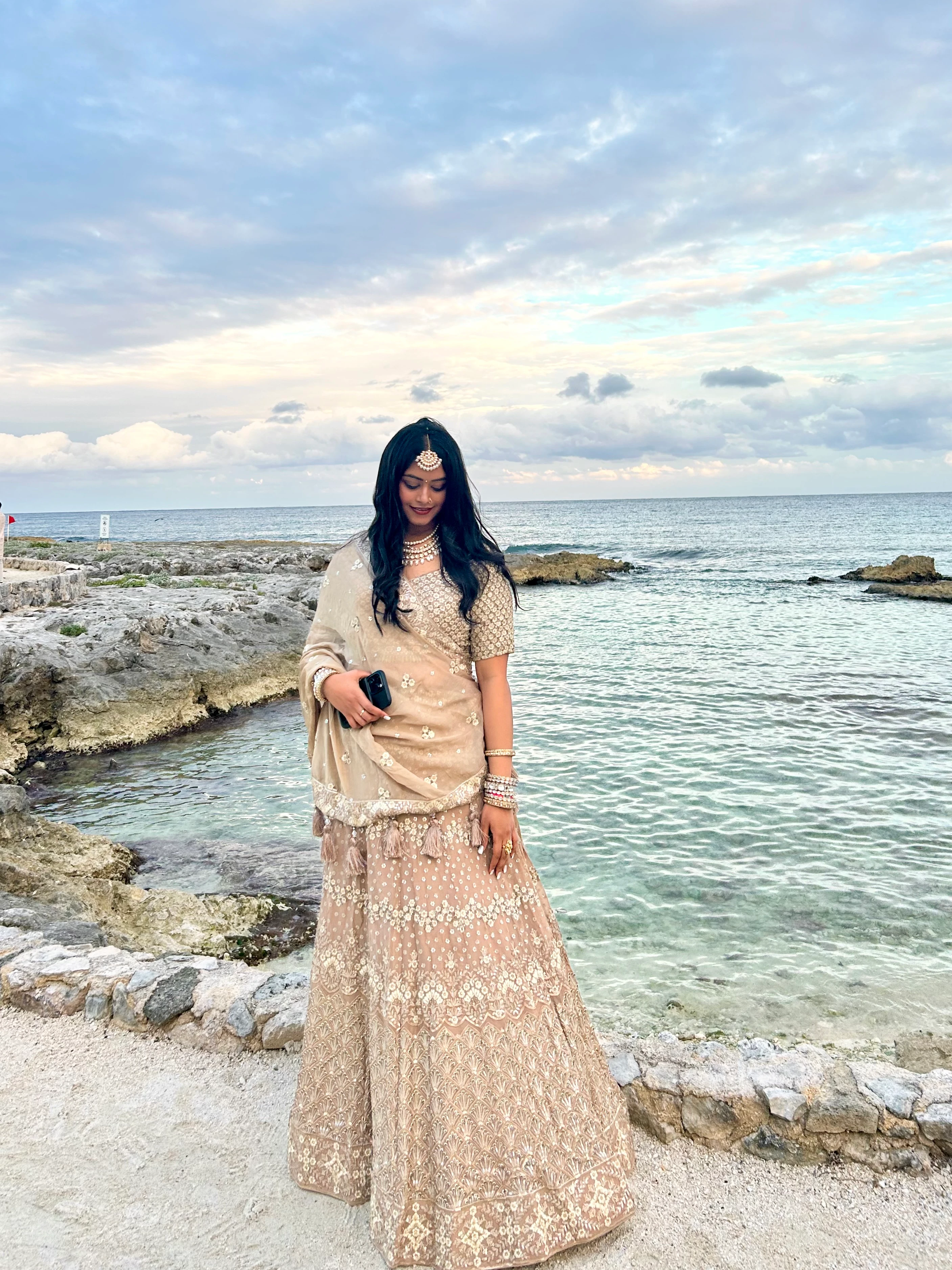Cream Lehenga