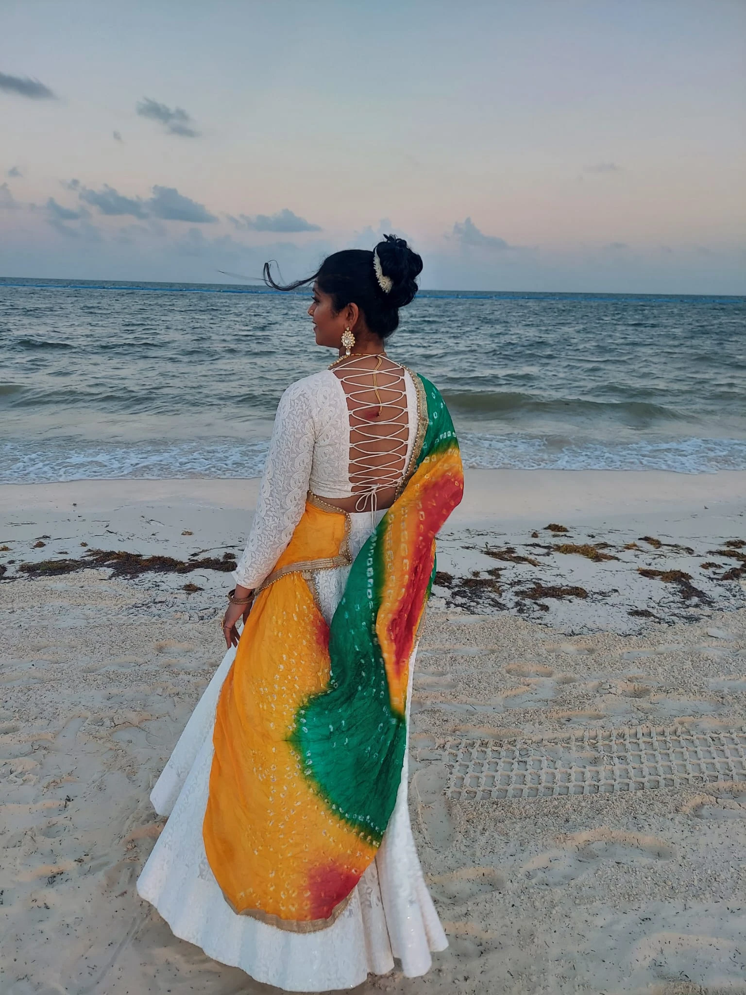 White Lehenga