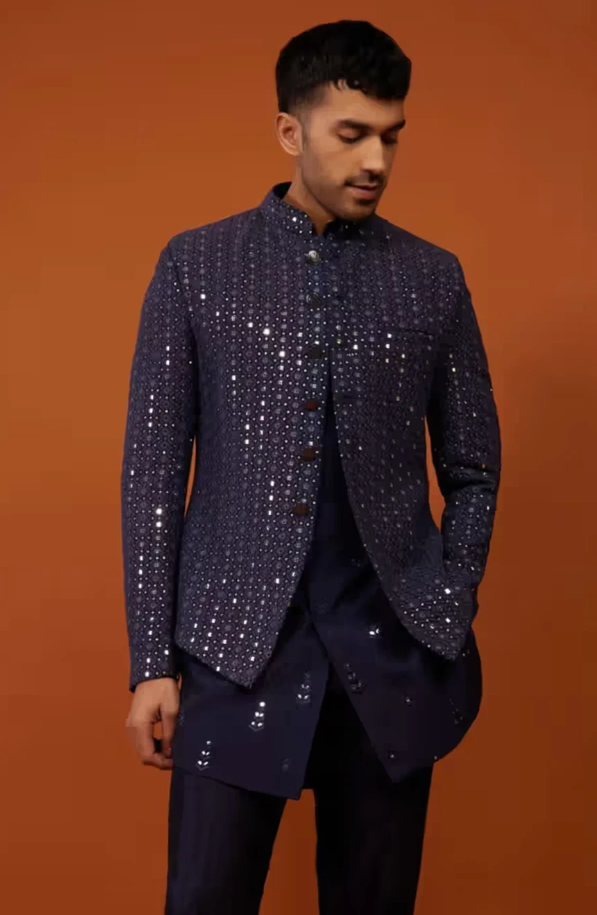 Blue Groom's Attire by Kalki Fashion