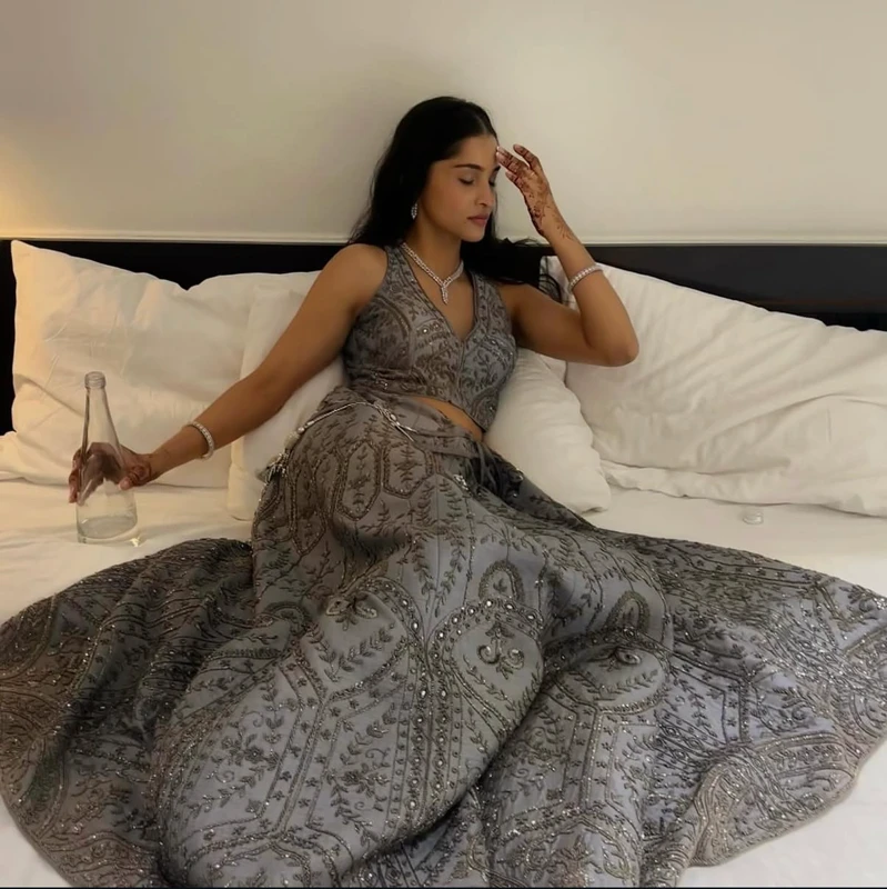 Grey-Silver Lehenga